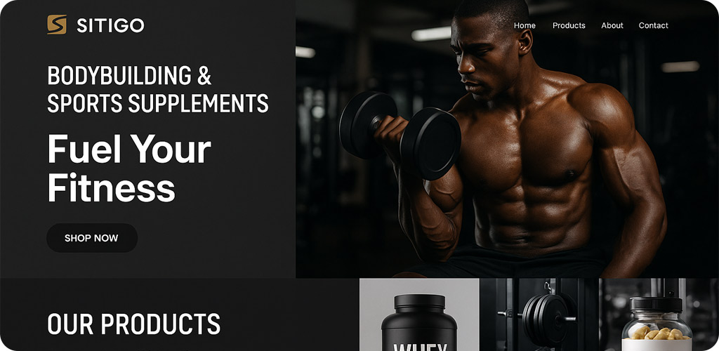 طراحی سایت بدنسازی و مکمل های بدنسازی با سایتی گو