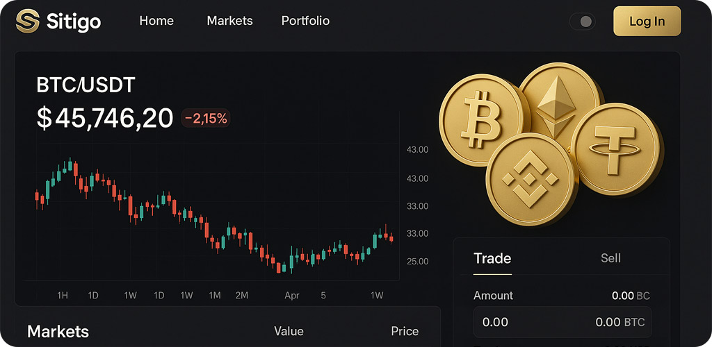 طراحی سایت ارز های دیجیتال و کریپتو با سایتی گو