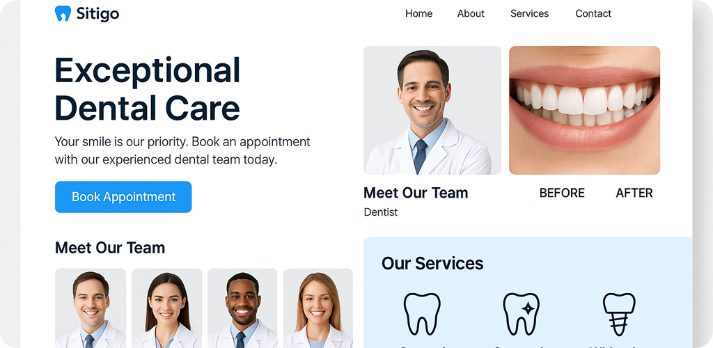 طراحی سایت دندانپزشکی با سایتی گو