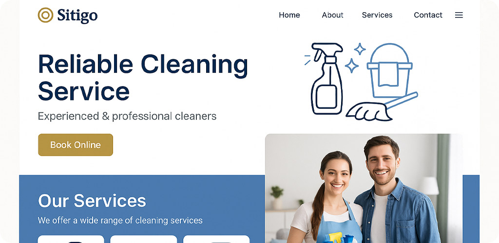 طراحی سایت خدمات نظافتی با سایتی گو