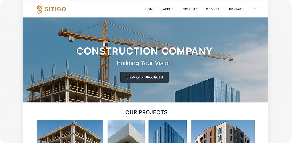 طراحی سایت ساخت و ساز با سایتی گو