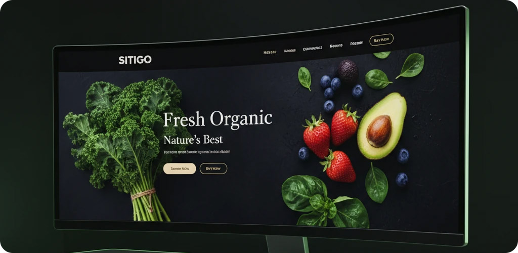 طراحی سایت غذای ارگانیک با سایتی گو